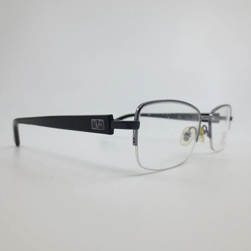 Diane von Furstenberg DVF8033 403 Navy Purple Semi Rimless Eyeglasses 50-16-135